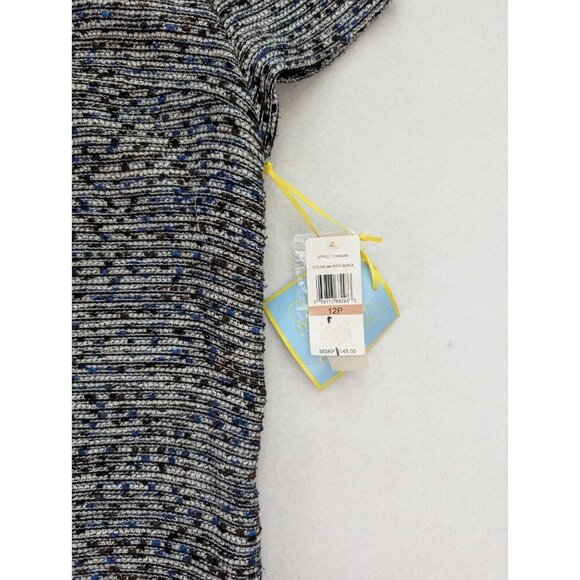 Cece Women's Dress Size 12P Woven Shift Mini Short Sleeve Metallic Shimmer - Picture 3 of 14